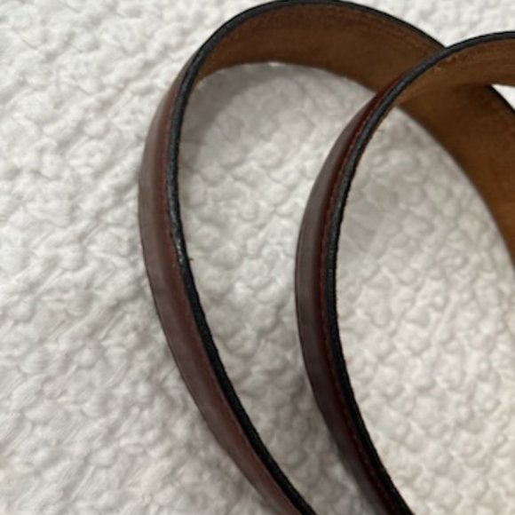 John Henry Full Grain-Oil Tan Leather Belt Men’s 38 Brown Brass Buckle Casual - Picture 8 of 8